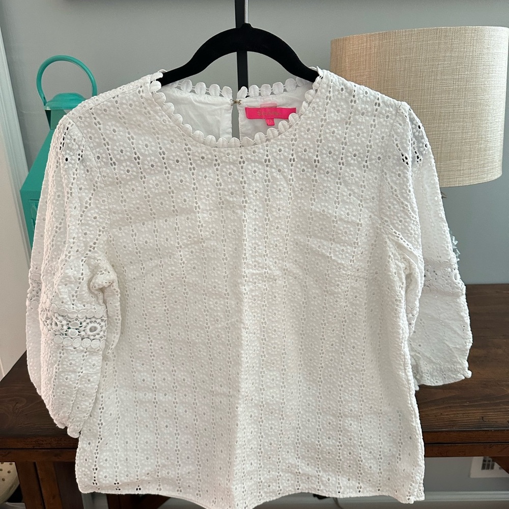 Lilly Pulitzer Eylet Top Size 12